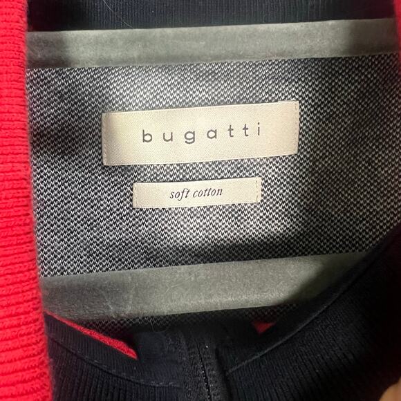 Bugatti Sweater Mens XXLarge Red Soft cotton Quarter Zip Long Sleeve LOGO - Picture 10 of 10